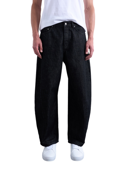 Topman Rigid Barrel Jeans, Black Raw