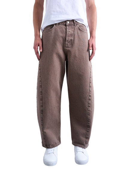 Topman Rigid Barrel Jeans, Brown