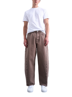 Topman Rigid Baggy Jeans - view 2, Brown