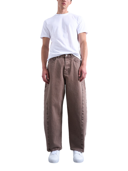 Topman Rigid Barrel Jeans - view 2, Brown