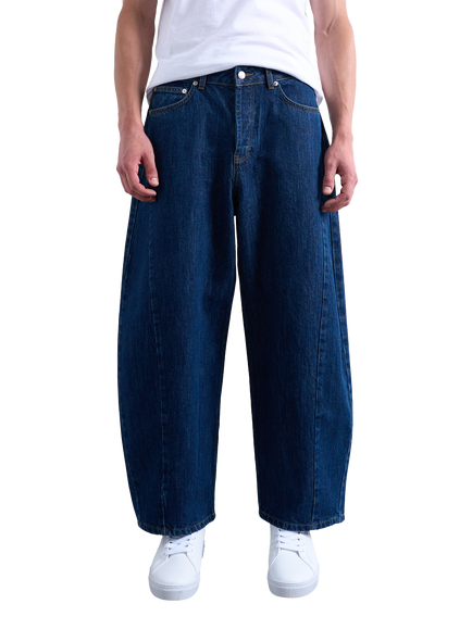 Topman Rigid Barrel Jeans, Dark Wash