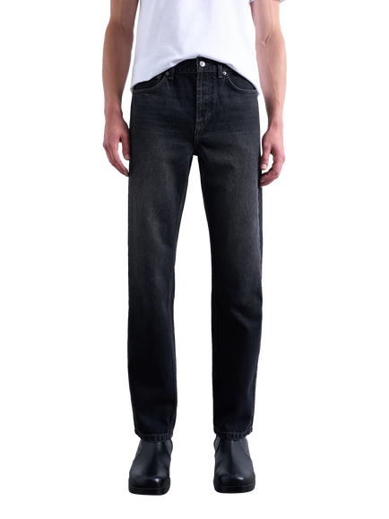 Topman Mid Rise Straight Jeans, Washed Black