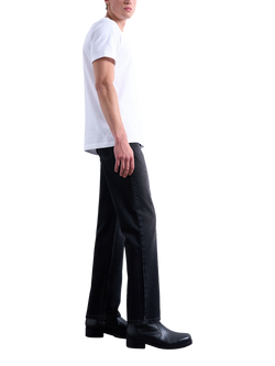 Topman Mid Rise Straight Jeans - view 2, Washed Black