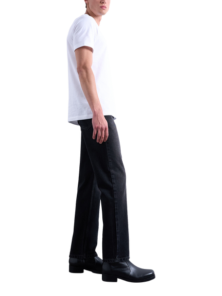 Topman Mid Rise Straight Jeans - view 2, Washed Black