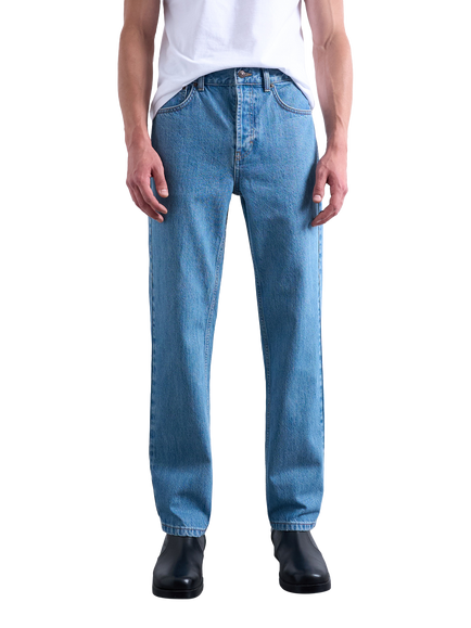 Topman Mid Rise Straight Jeans, Mid Wash