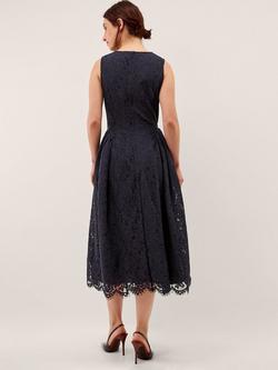 Monsoon Lydia Sleeveless Lace Midi Dress - view 2, Navy