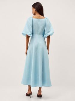 Monsoon Payton Square Neck Midi Dress, Turquoise - view 2, Turquoise