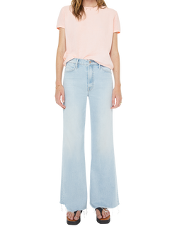 MOTHER The Hustler Roller Skimp Fray Wide Leg Jeans, Bring The Cooler, Bring The Cooler