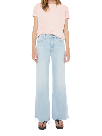 MOTHER The Hustler Roller Skimp Fray Wide Leg Jeans, Bring The Cooler, Bring The Cooler
