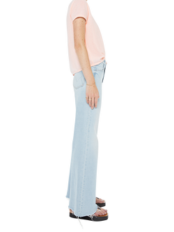 MOTHER The Hustler Roller Skimp Fray Wide Leg Jeans, Bring The Cooler - view 2, Bring The Cooler