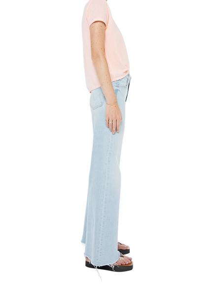 MOTHER The Hustler Roller Skimp Fray Wide Leg Jeans, Bring The Cooler - view 2, Bring The Cooler