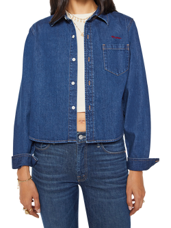 MOTHER The Honor Roll Cropped Denim Shirt, Hey Batter Batter, Hey Batter Batter