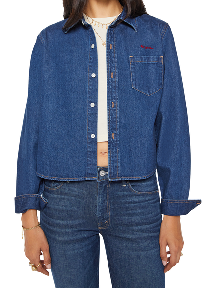MOTHER The Honor Roll Cropped Denim Shirt, Hey Batter Batter, Hey Batter Batter