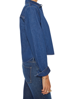 MOTHER The Honor Roll Cropped Denim Shirt, Hey Batter Batter - view 2, Hey Batter Batter
