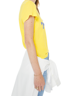 MOTHER Apple Linen Blend T-Shirt, Yellow/Multi - view 2, Yellow/Multi