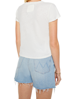 MOTHER The Lil Sinful Cotton Linen Blend T-Shirt, White/Multi - view 2, White/Multi