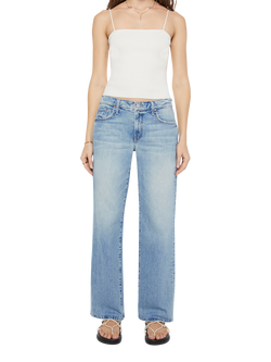 MOTHER Heart Patch Straight Jeans, Light Blue, Light Blue