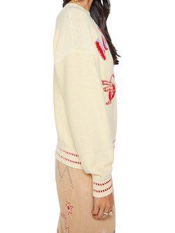 MOTHER The Big Hot Shot Cotton Knit Jumper, Yellow/Multi - view 2, Yellow/Multi