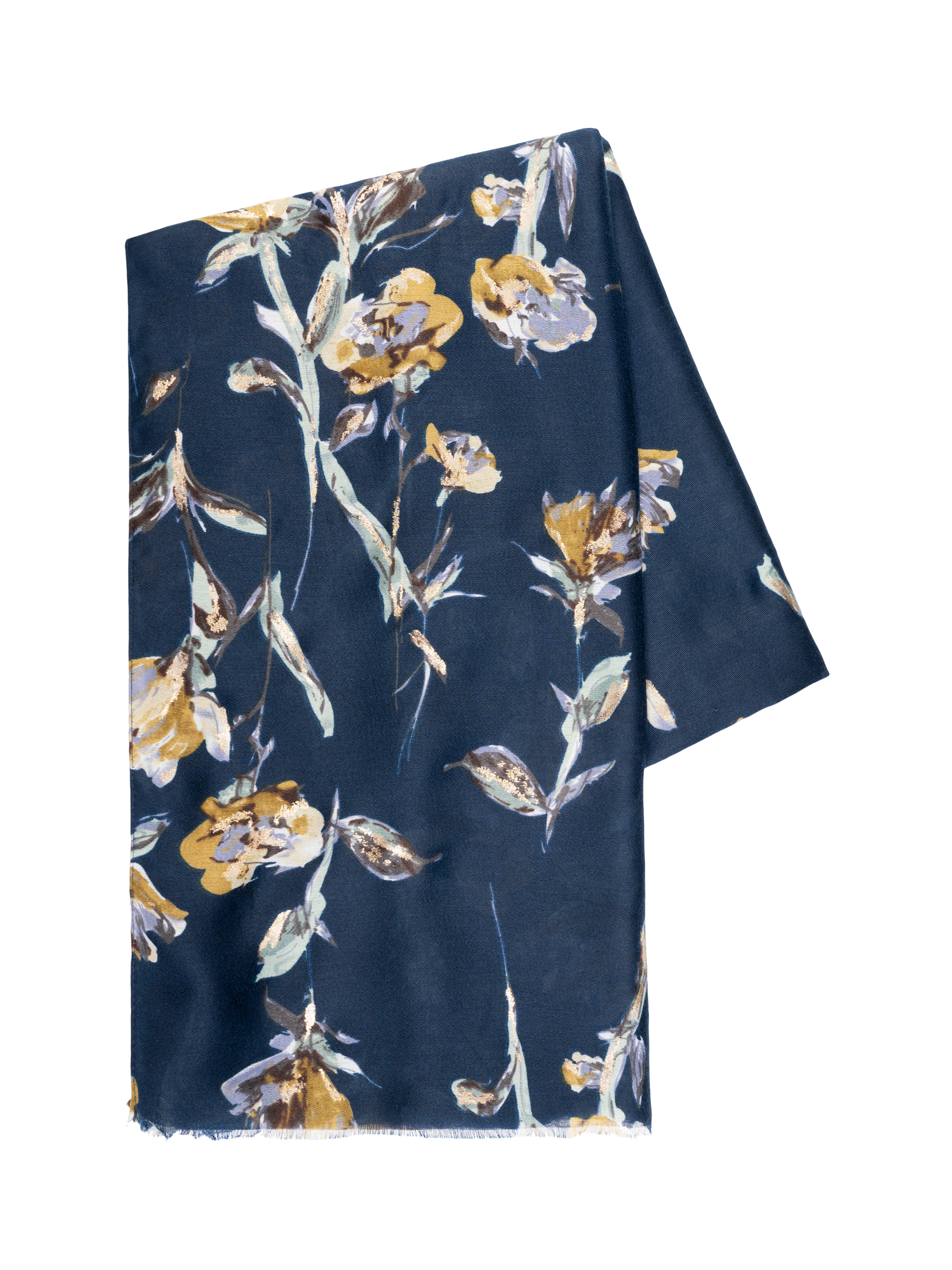 Product image 3 of 3, which shows chesca Encore Floral Scarf, Navy/Lilac, One Size