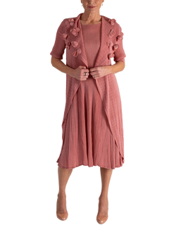 chesca Flower Detail Chiffon Dress, Antique Pink, Antique Pink