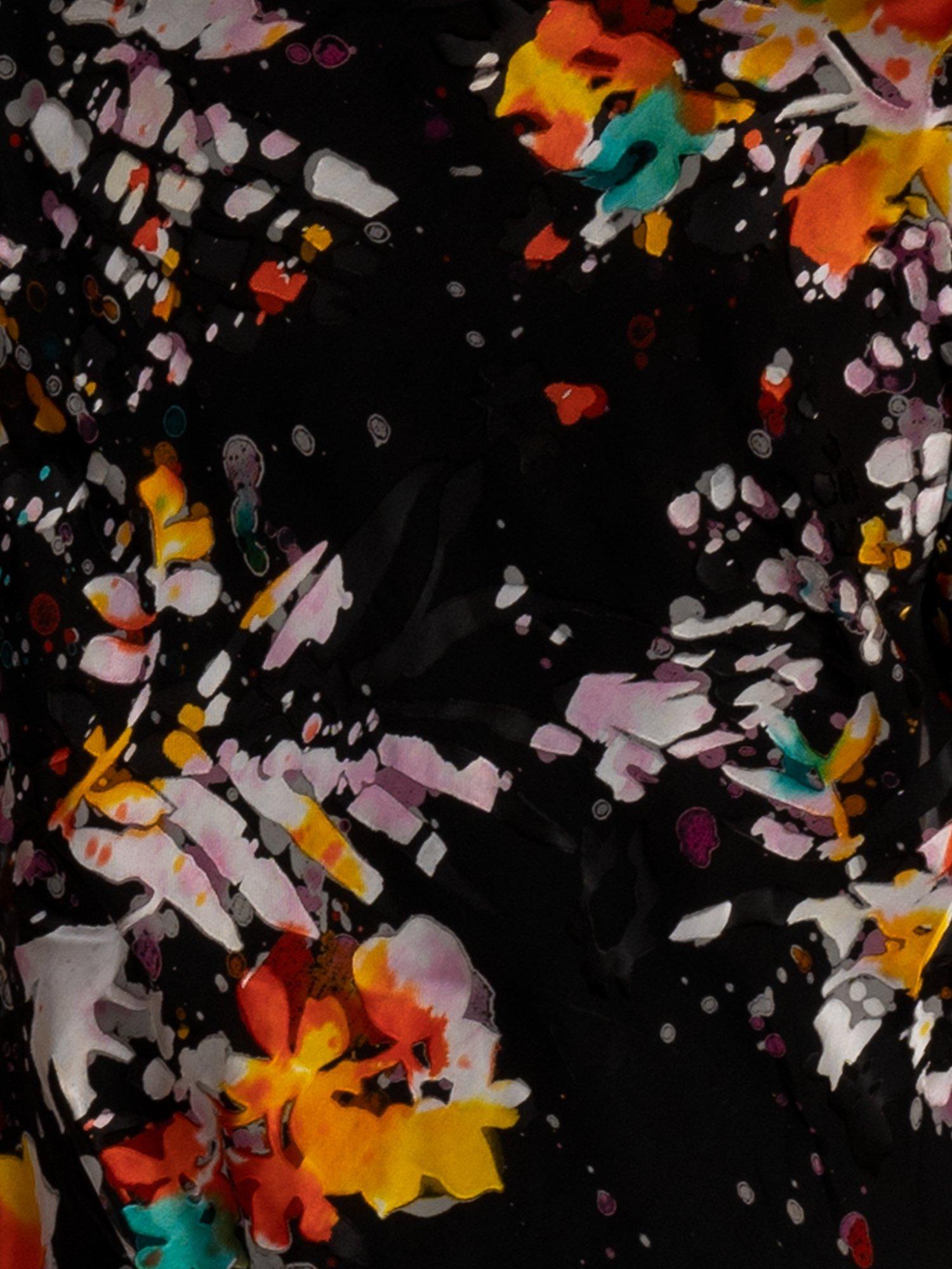 Product image 5 of 5, which shows chesca Tutti Frutti Satin Jacket, Black/Multi, 12-14