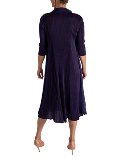 chesca Applique Chiffon Pleated Dress, Grape - view 2, Grape
