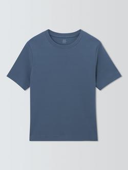 John Lewis Organic Cotton Short Sleeve Crew Neck T-Shirt, Soft Blue, Soft Blue