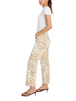 Good American Animal Print Good Straight Ankle Jeans, Brown Multi - view 2, Brown Multi