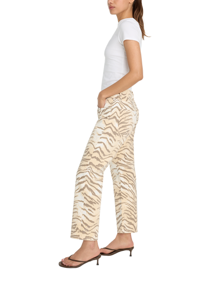 Good American Animal Print Good Straight Ankle Jeans, Brown Multi - view 2, Brown Multi