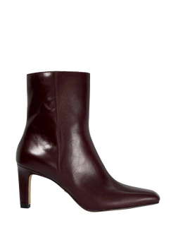 Dune London Ovation Leather Heeled Ankle Boots, Burgundy, Burgundy