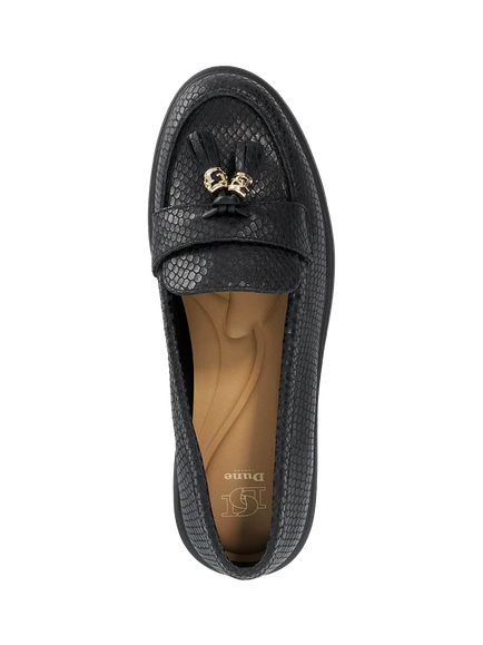 Dune London Glissade Leather Flatform Loafers, Black - view 2, Black