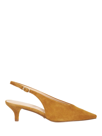 Dune London Credibility Suede Pointed Slingback Courts, Camel, Camel