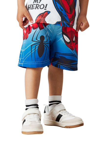 NAME IT Kids' Spiderman Swim Shorts, Bluefish - view 2, Bluefish