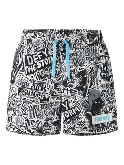 NAME IT Kids' Fortnite Swim Shorts, Bright White, Bright White