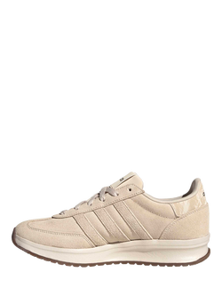 adidas Run 70s 2.0 Leather Blend Lace Up Trainers, Cream - view 2, Cream