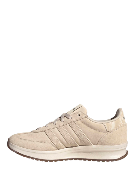 adidas Run 70s 2.0 Leather Blend Lace Up Trainers, Cream - view 2, Cream