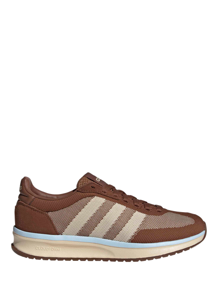 adidas Run 70s 2.0 Leather Blend Lace Up Trainers, Brown Multi, Brown Multi