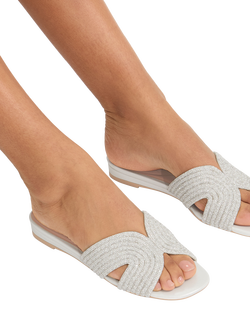 Carvela Gala Jewel Mule Sandals, White - view 2, White