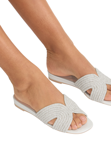 Carvela Gala Jewel Mule Sandals, White - view 2, White