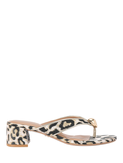 Carvela Sorano Leopard Print Mule Sandals, Gold, Gold