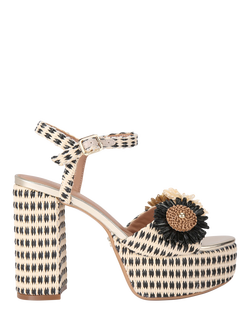 Carvela Sorrento Flower Platform Heel Sandals, Black Multi Black, Black Multi Black