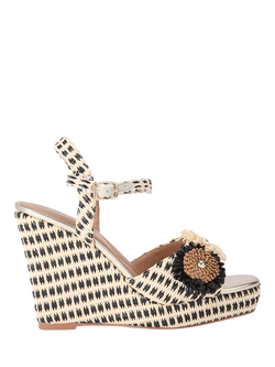 Carvela Sorrento Flower Wedge Heel Sandals, Black Multi Black