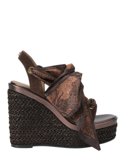 Carvela Sorrento Scarf Wedge Sandals, Brown Mid, Brown Mid