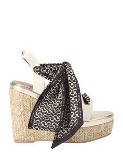 Carvela Sorrento Scarf Wedge Sandals, Natural Putty, Natural Putty