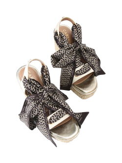 Carvela Sorrento Scarf Wedge Sandals, Natural Putty - view 2, Natural Putty