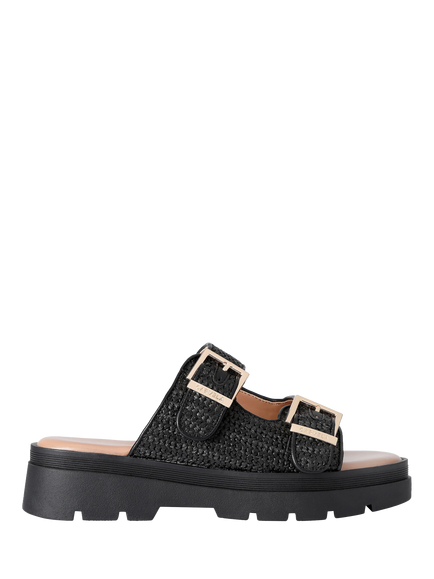 Carvela Bormio Buckle Sandals, Black, Black