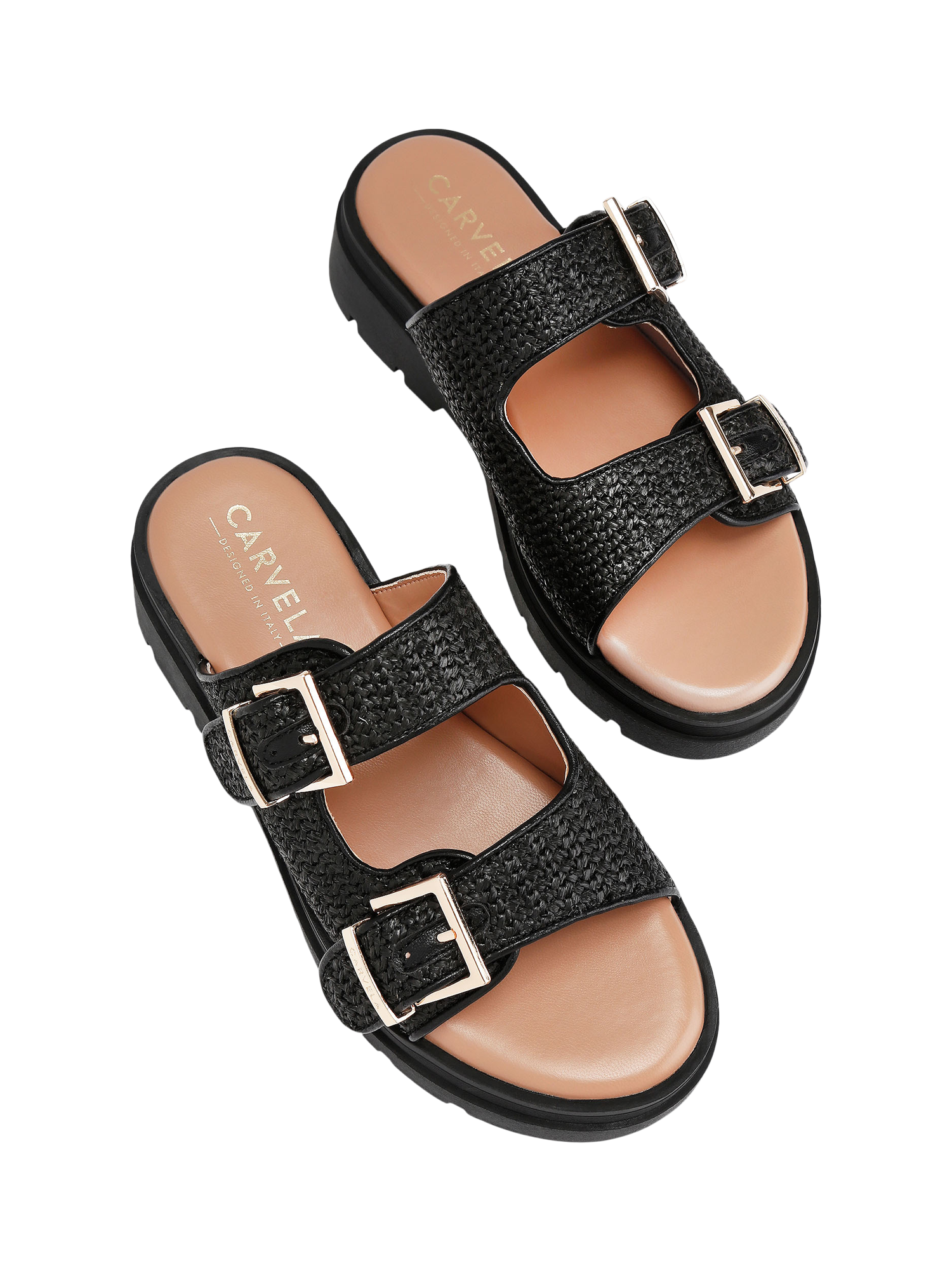 Product image 3 of 5, which shows Carvela Bormio Buckle Sandals, Black, 3