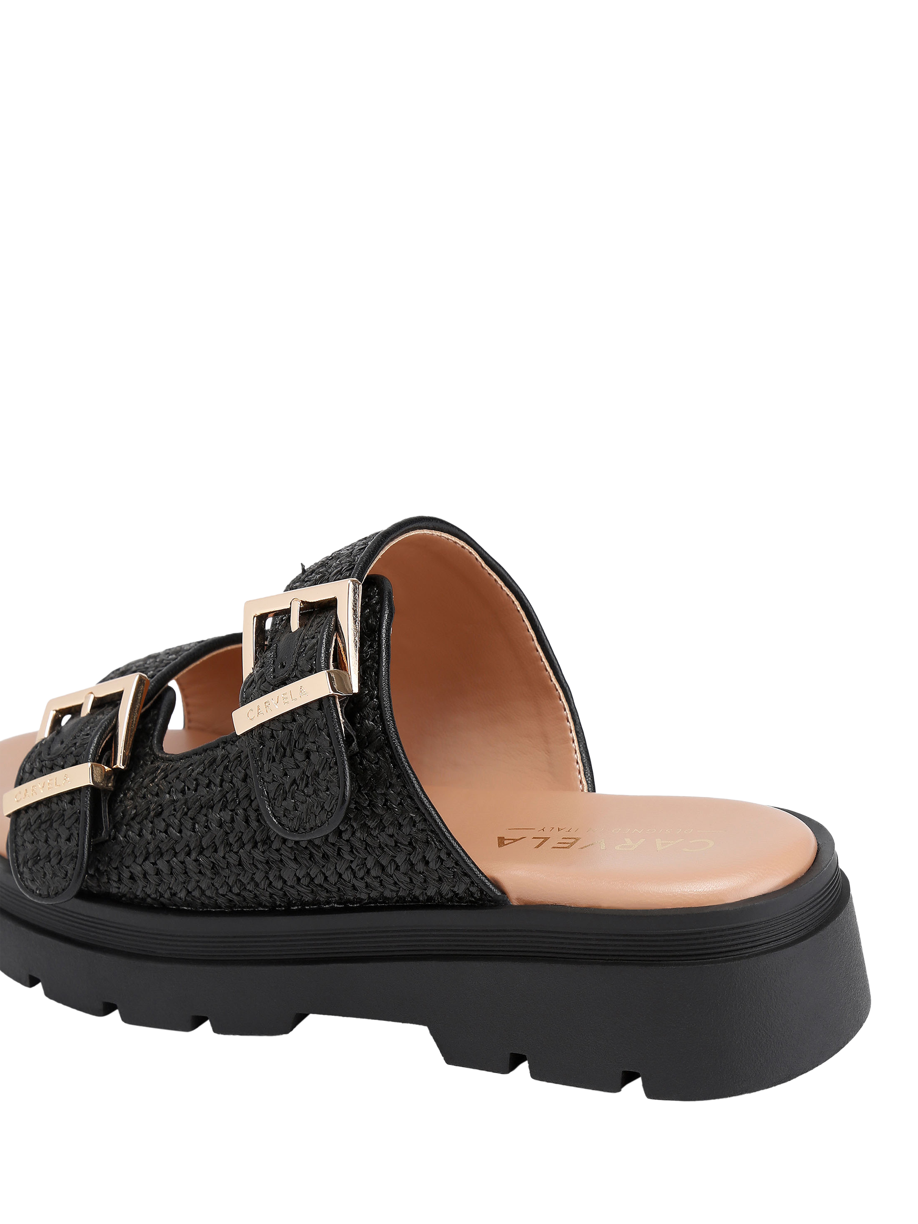 Product image 4 of 5, which shows Carvela Bormio Buckle Sandals, Black, 3