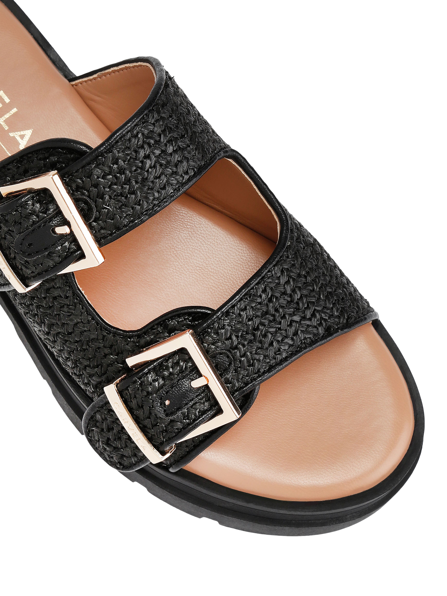 Product image 5 of 5, which shows Carvela Bormio Buckle Sandals, Black, 3