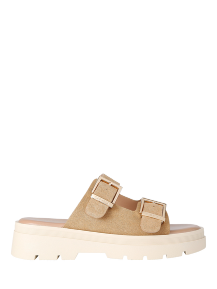 Carvela Bormio Slip On Buckle Sandals, Taupe, Taupe